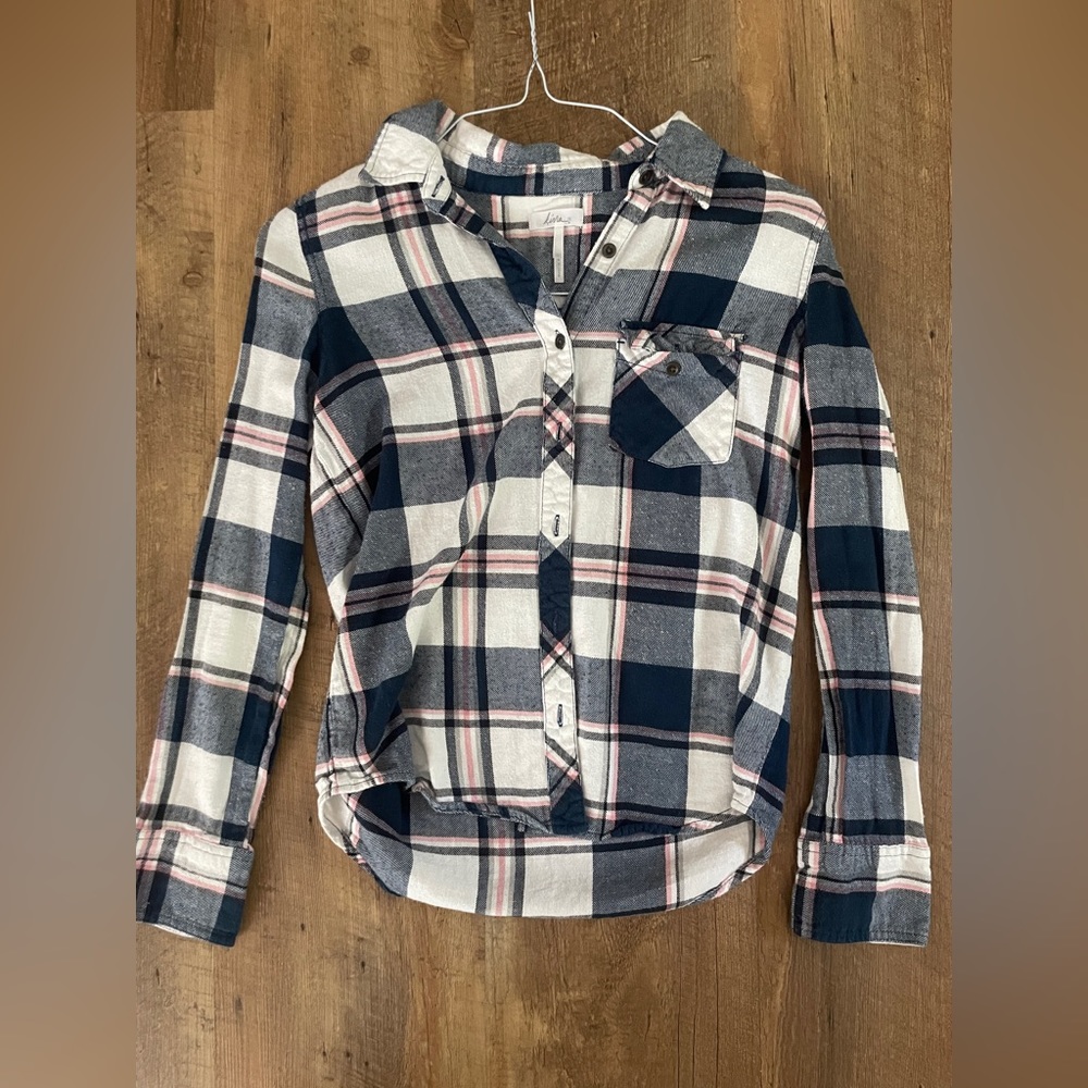 White pink and blue flannel